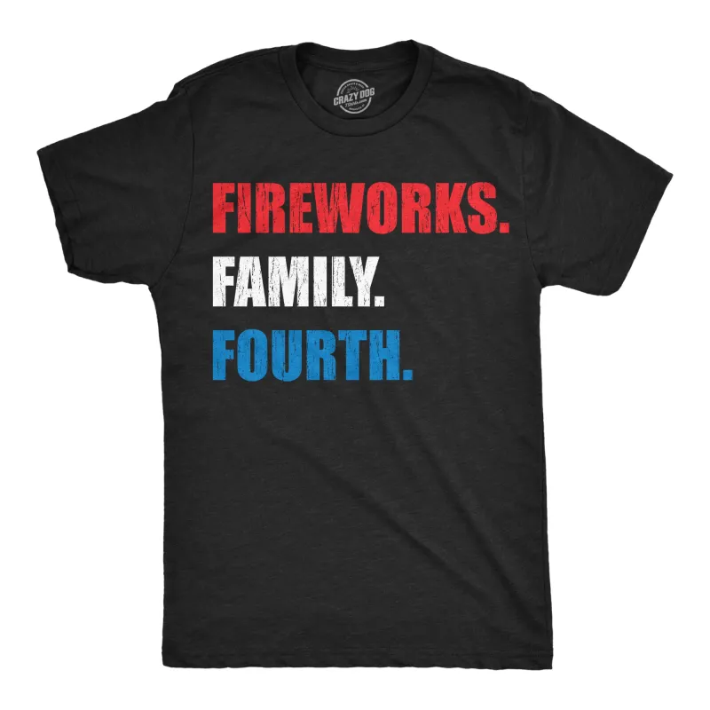 Fireworks Family Fourth Men's T Shirt sold by Crazy Dog T-Shirts