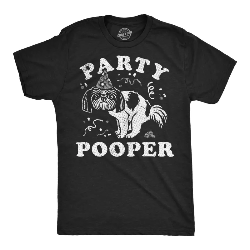 Party Pooper Dog Men's T Shirt sold by Crazy Dog T-Shirts