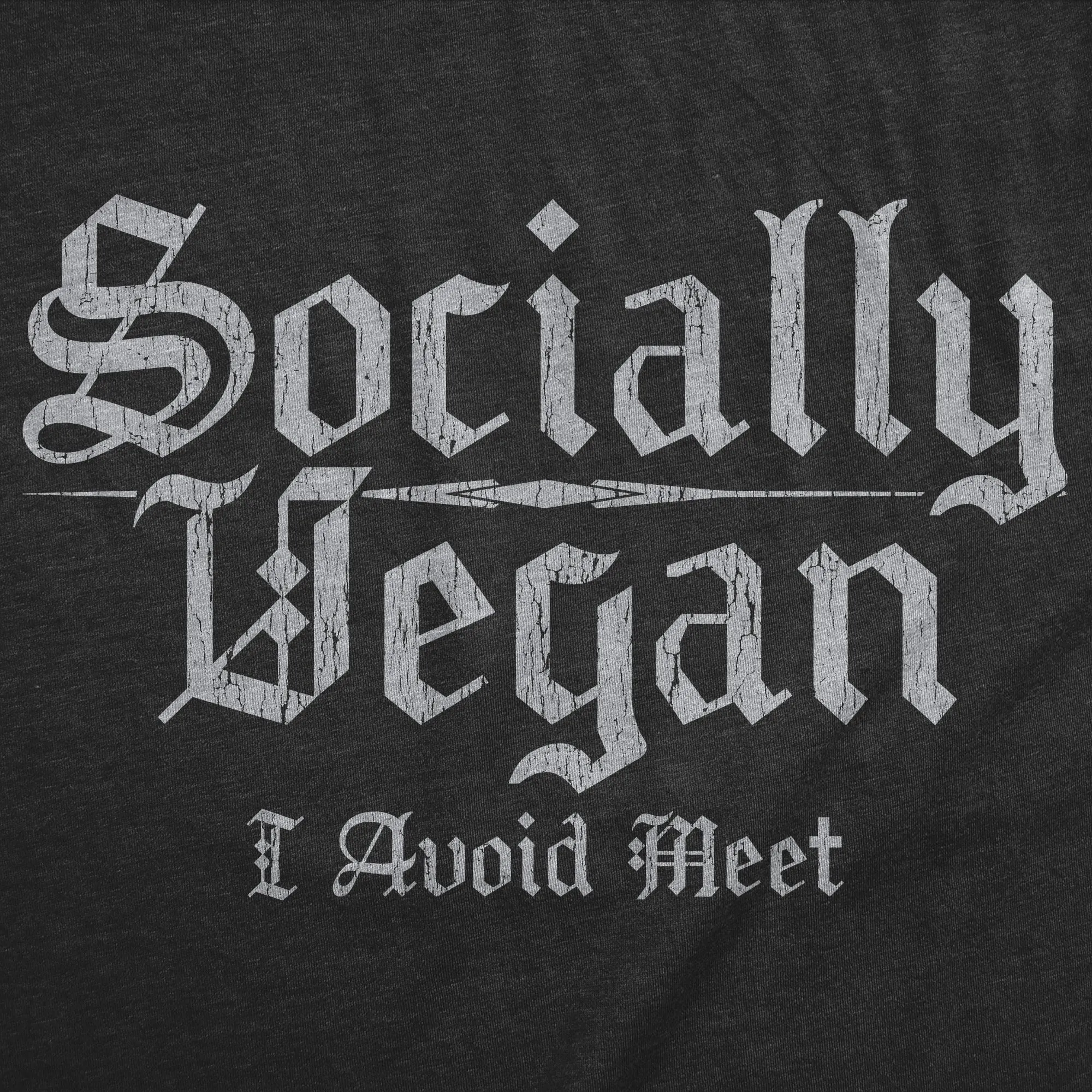 Socially Vegan I Avoid Meet Men's T Shirt sold by Crazy Dog T-Shirts product image thumbnail 2