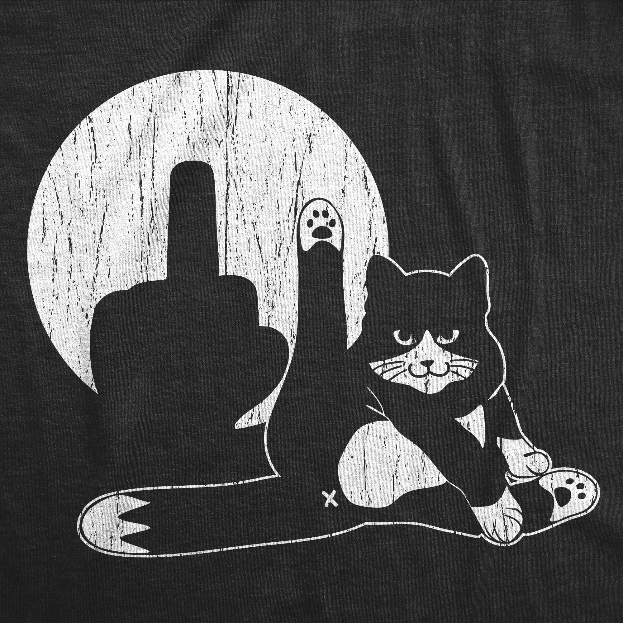 Cat Middle Finger Puppet Show Men's T Shirt sold by Crazy Dog T-Shirts product image thumbnail 2