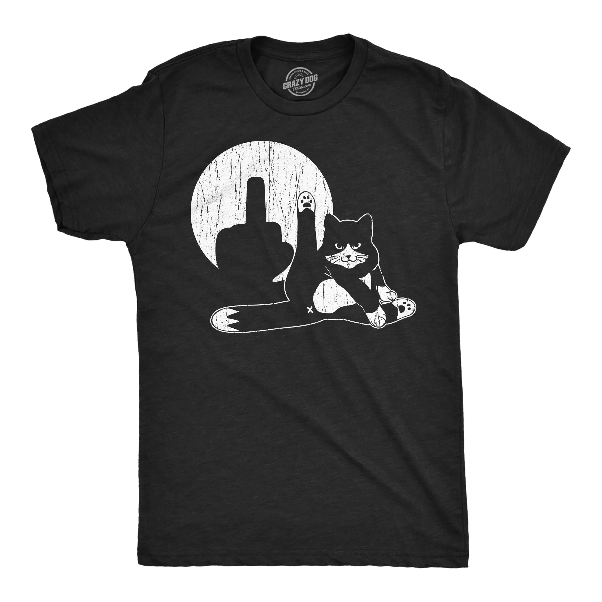 Cat Middle Finger Puppet Show Men's T Shirt sold by Crazy Dog T-Shirts