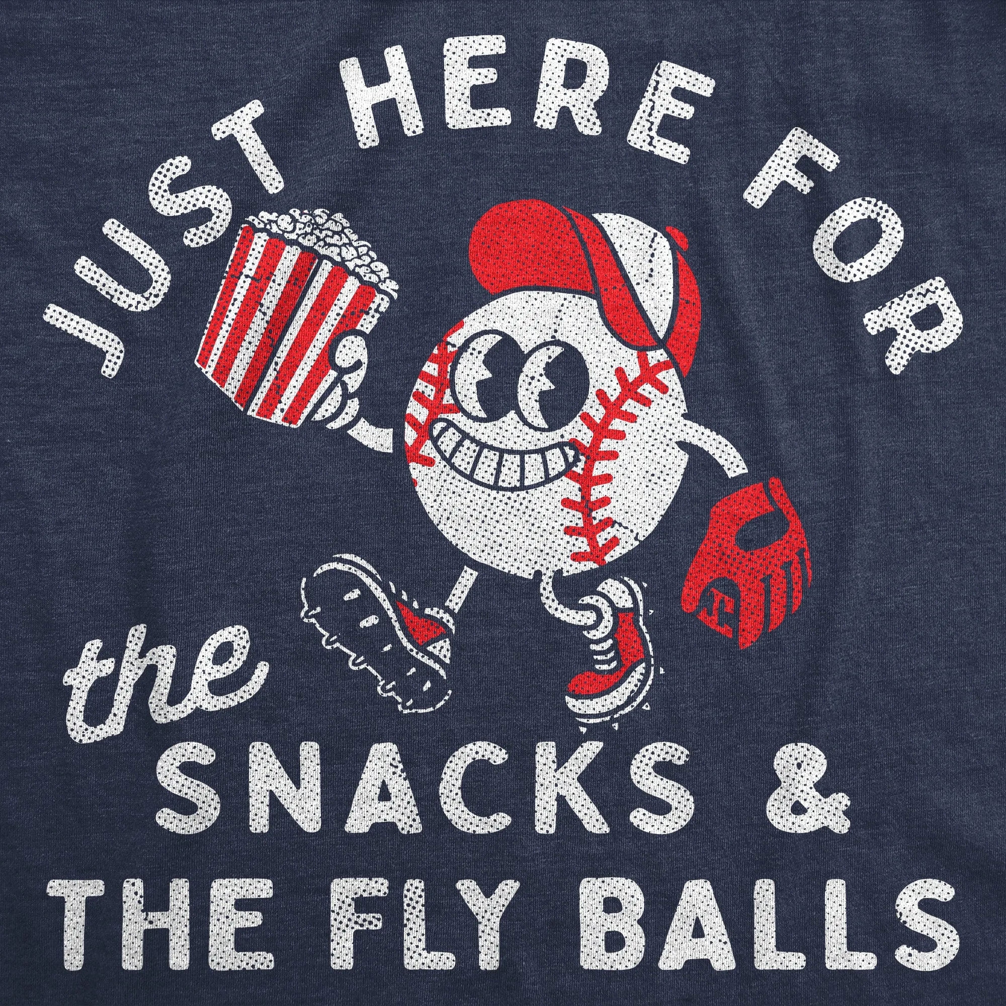 Just Here For The Snacks And The Fly Balls Men's T Shirt sold by Crazy Dog T-Shirts product image thumbnail 2