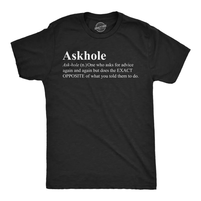 Askhole Definition Men's T Shirt sold by Crazy Dog T-Shirts