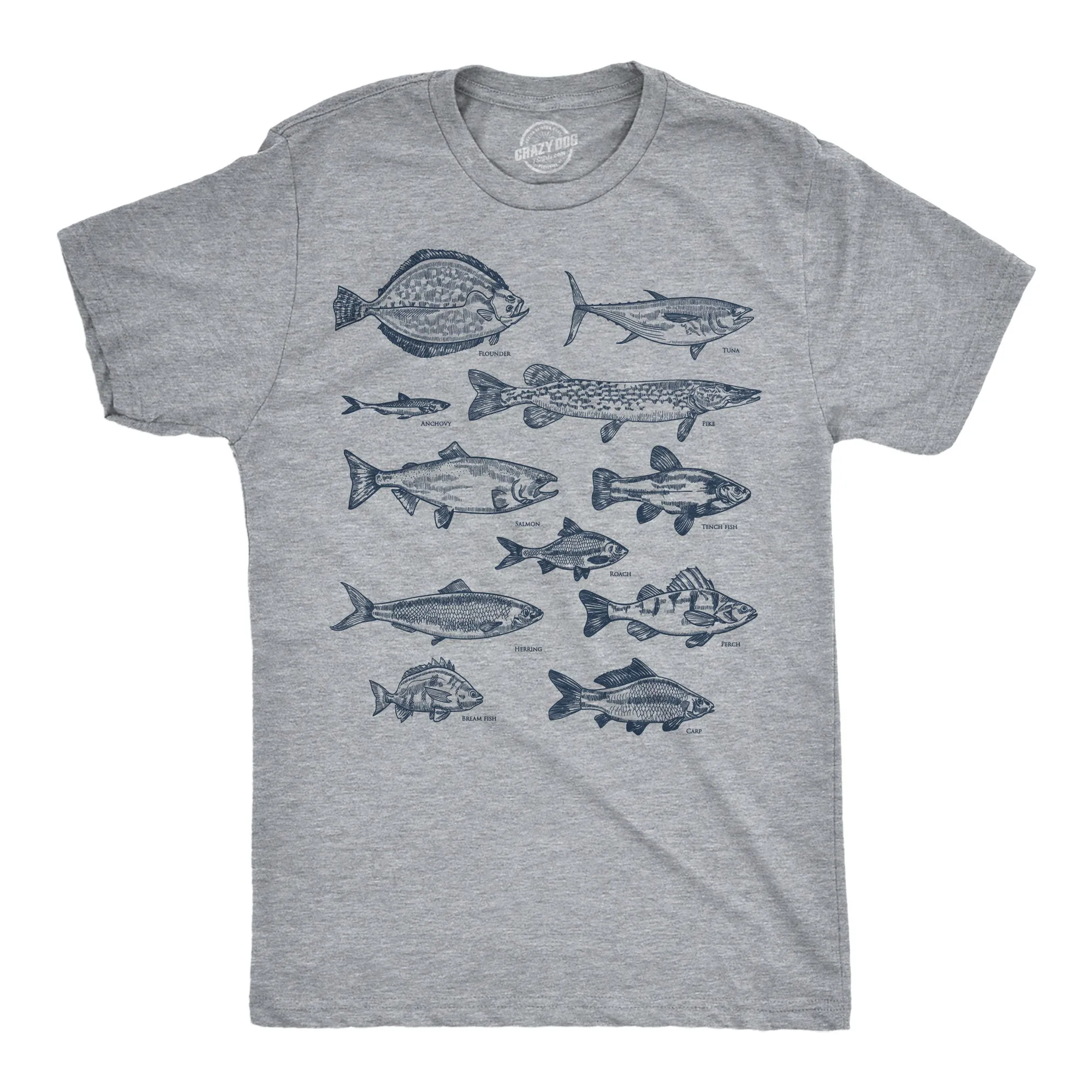 Vintage Fish With Names Men's T Shirt sold by Crazy Dog T-Shirts