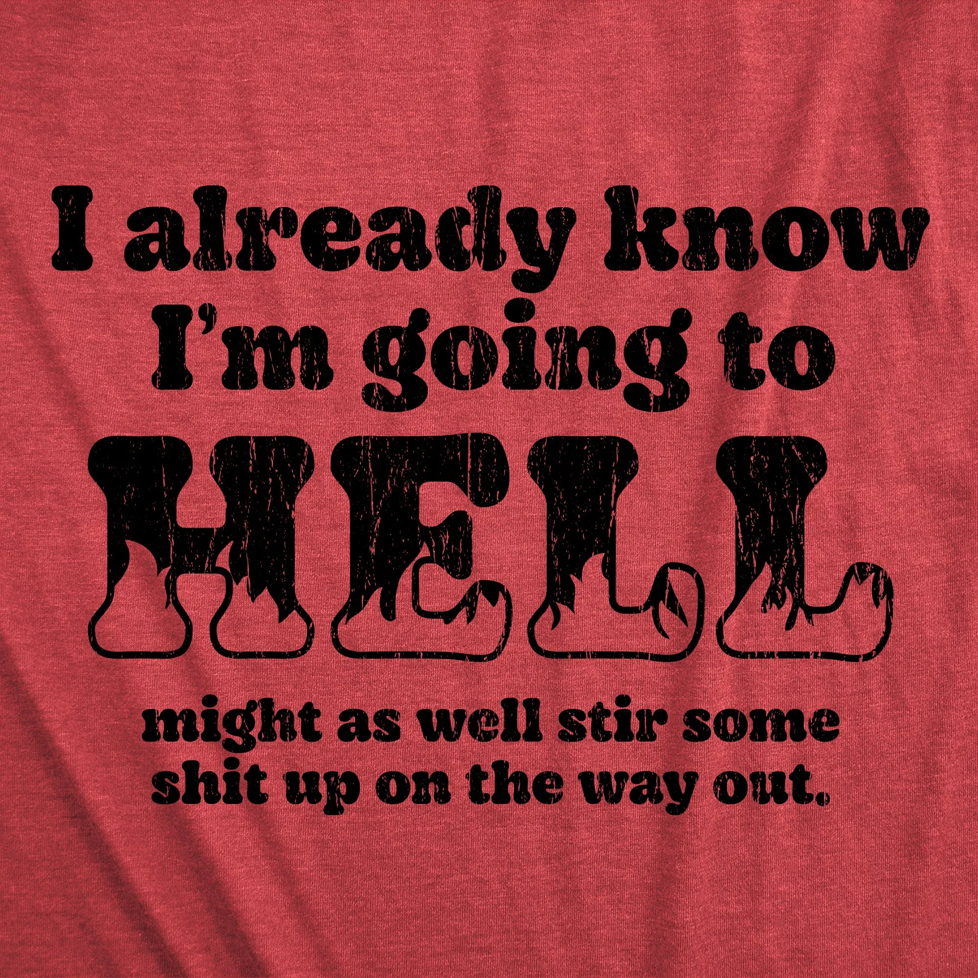 I Already Know Im Going To Hell Might As Well Stir Some Shit Up On The Way Out Men's T Shirt sold by Crazy Dog T-Shirts product image thumbnail 2