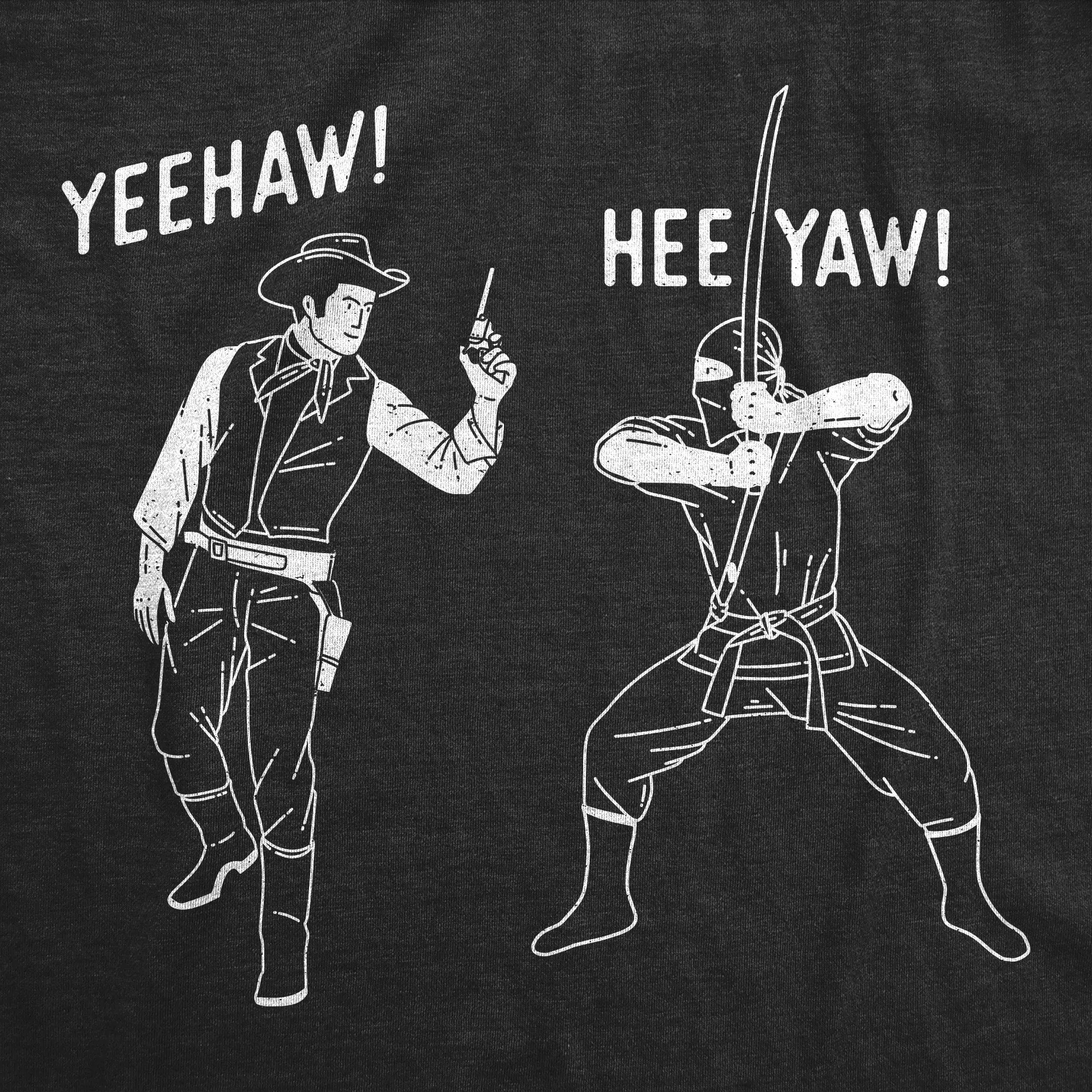 Yeehaw Heeyah Cowboy VS Ninja Men's T Shirt sold by Crazy Dog T-Shirts product image thumbnail 2
