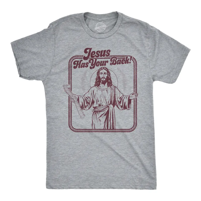 Jesus Has Your Back Men's T Shirt sold by Crazy Dog T-Shirts