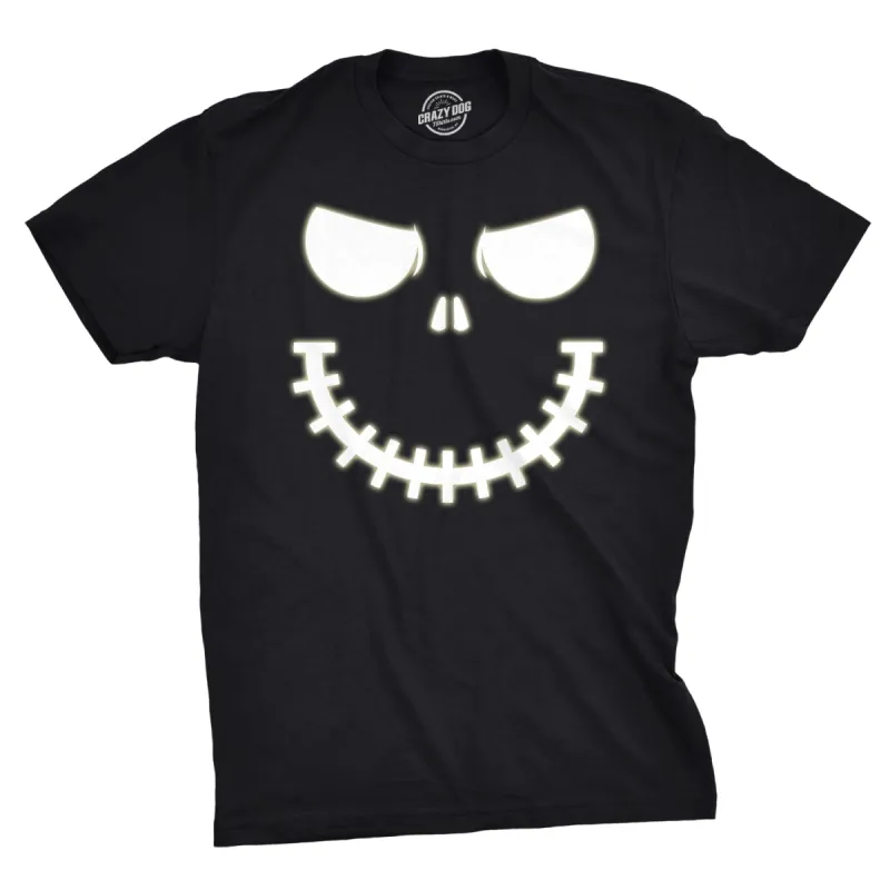 Skeleton Zipper Pumpkin Face Men's T Shirt sold by Crazy Dog T-Shirts