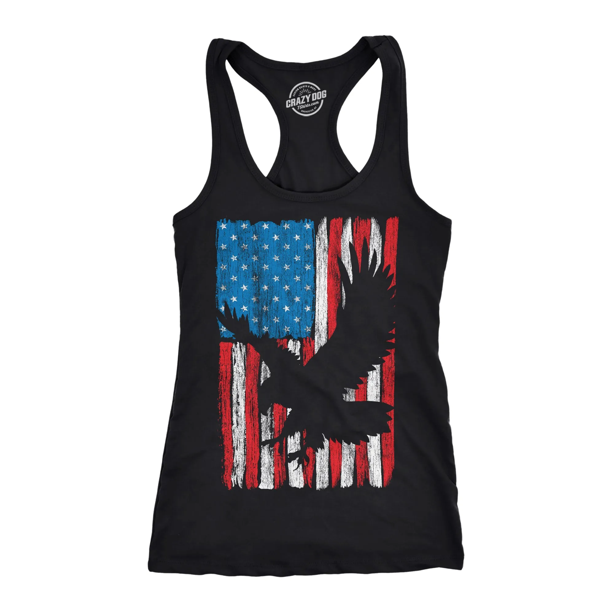 Eagle In Flag Women's Tank Top sold by Crazy Dog T-Shirts