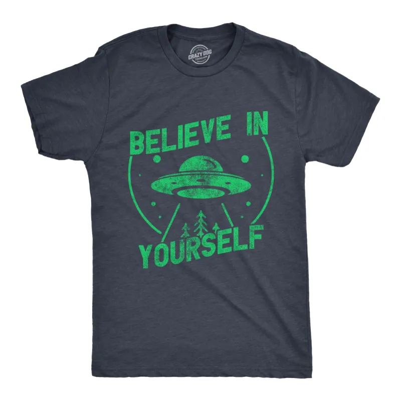 Believe In Yourself UFO Men's T Shirt sold by Crazy Dog T-Shirts