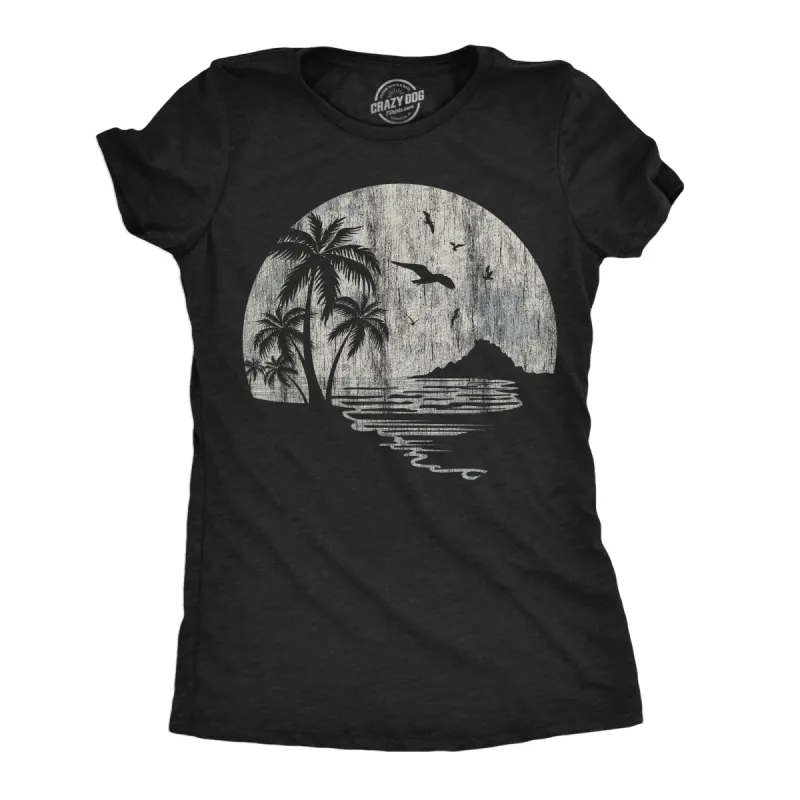 Moon Beach Women's T Shirt sold by Crazy Dog T-Shirts