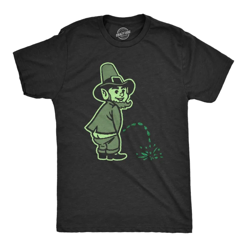 Leprechaun Peeing Glitter Men's T Shirt sold by Crazy Dog T-Shirts