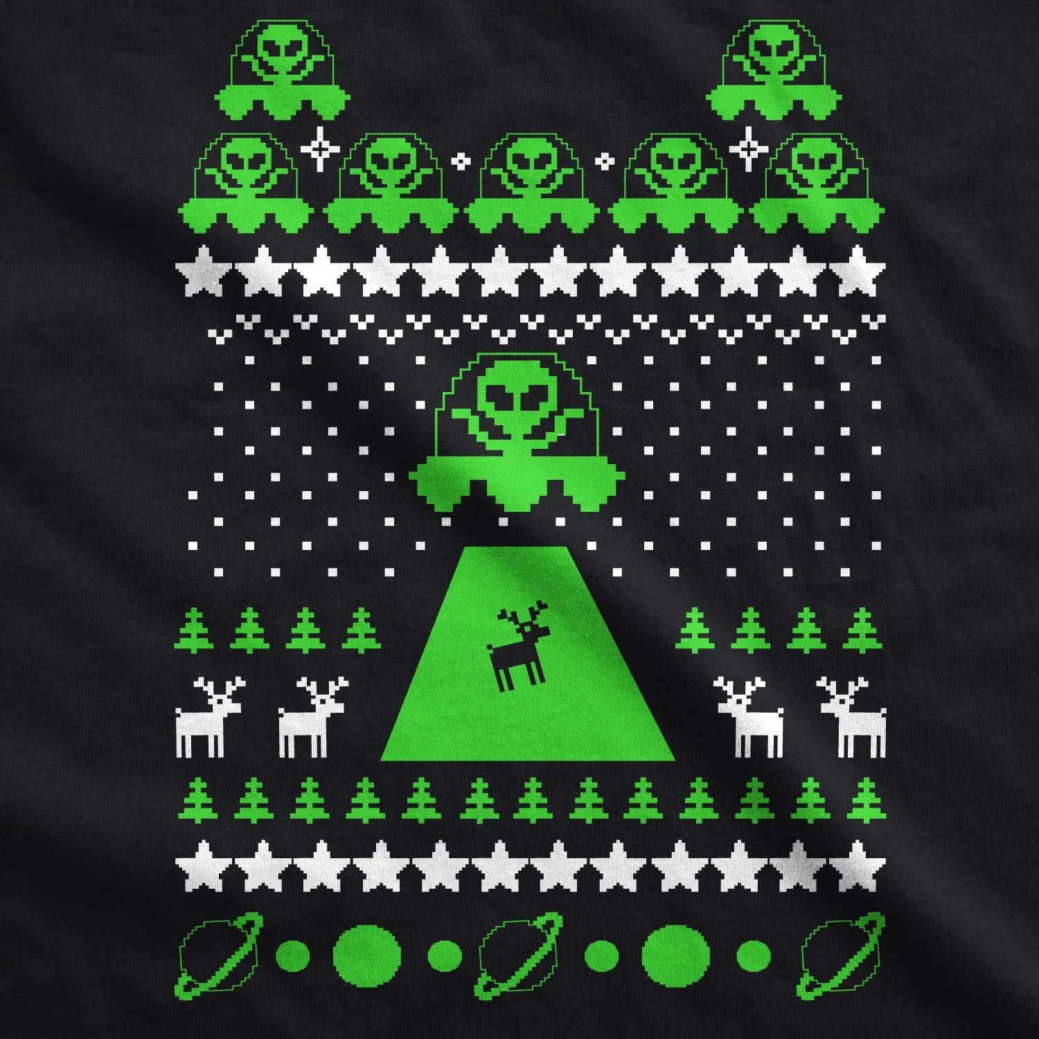 Alien Abduction Ugly Christmas Sweater Crew Neck Sweatshirt sold by Crazy Dog T-Shirts product image thumbnail 2