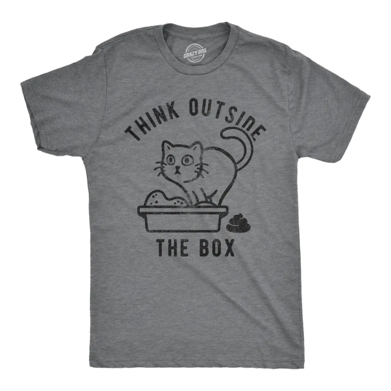 Think Outside The Litter Box Men's T Shirt sold by Crazy Dog T-Shirts
