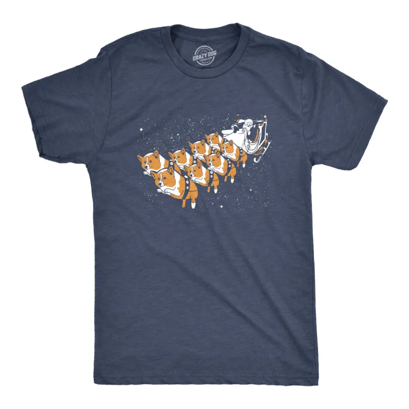 Corgi Sleigh Men's T Shirt sold by Crazy Dog T-Shirts