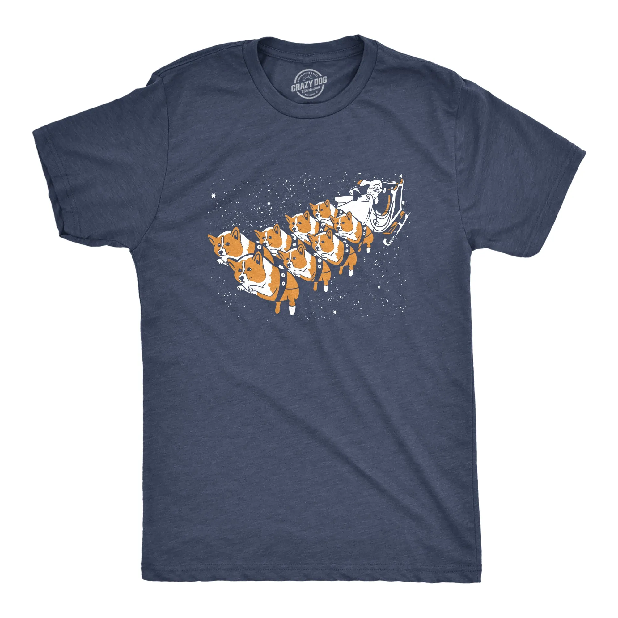 Corgi Sleigh Men's T Shirt sold by Crazy Dog T-Shirts