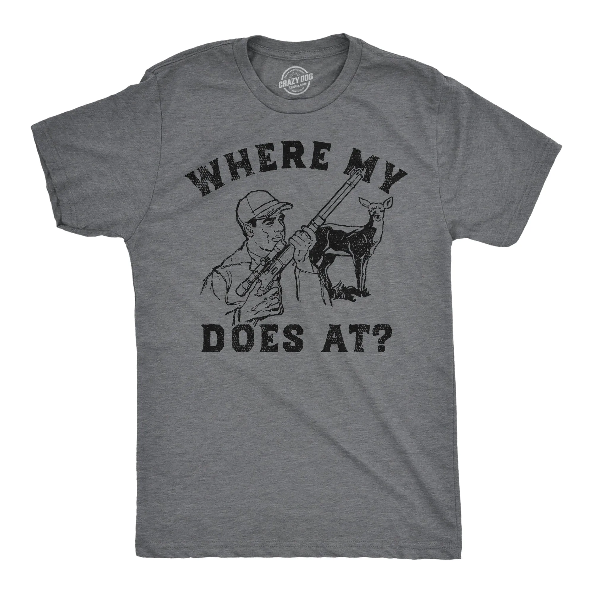 Where My Does At Men's T Shirt sold by Crazy Dog T-Shirts