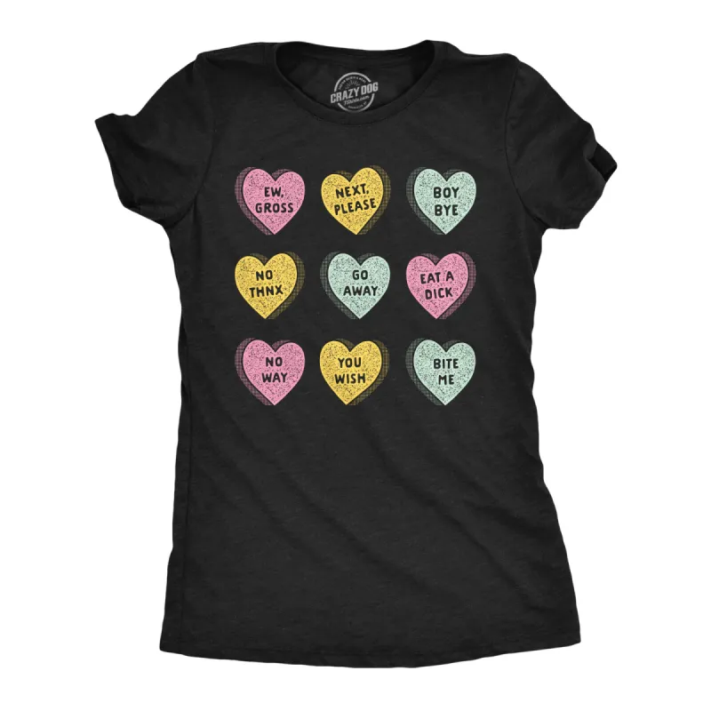 Anti Valentines Day Candy Hearts Women's T Shirt sold by Crazy Dog T-Shirts