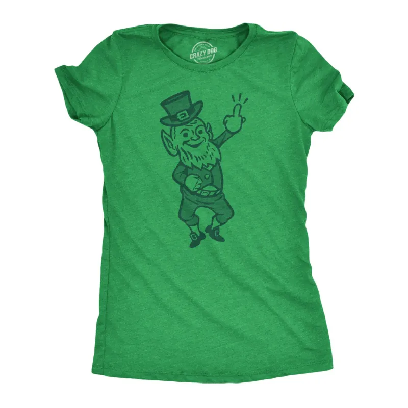 Leprechaun Middle Finger Women's T Shirt sold by Crazy Dog T-Shirts