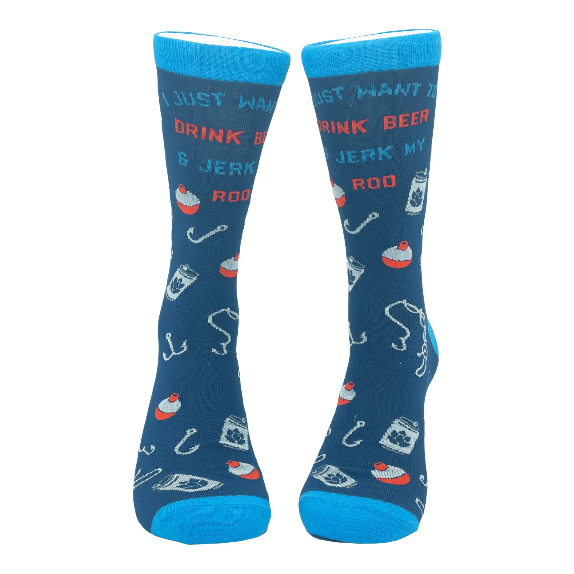 Mens I Just Want To Drink Beer And Jerk My Rod Socks sold by Crazy Dog T-Shirts product image thumbnail 3