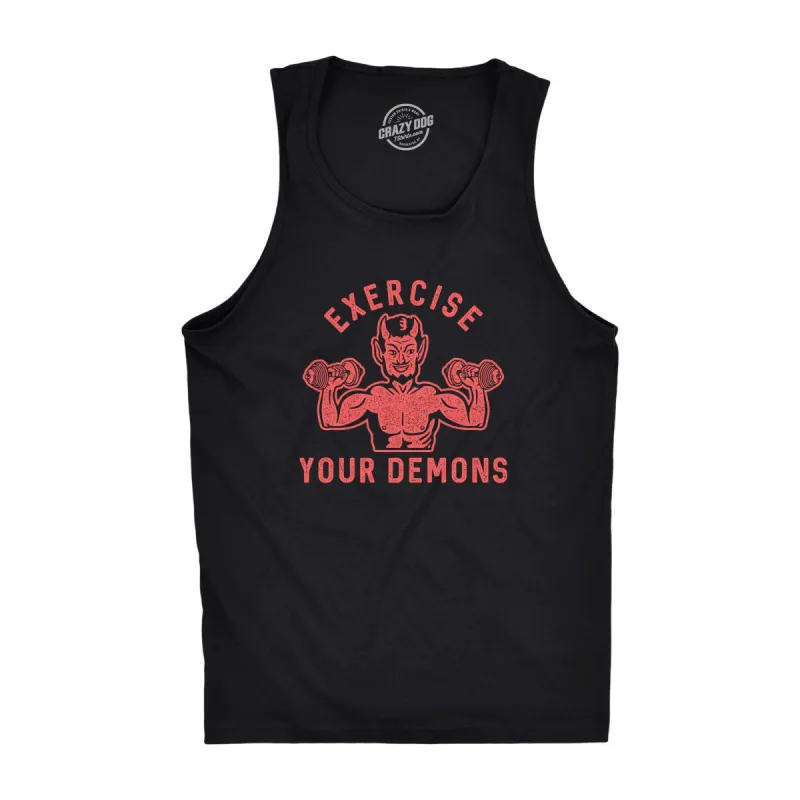 Exercise Your Demons Men's Tank Top sold by Crazy Dog T-Shirts