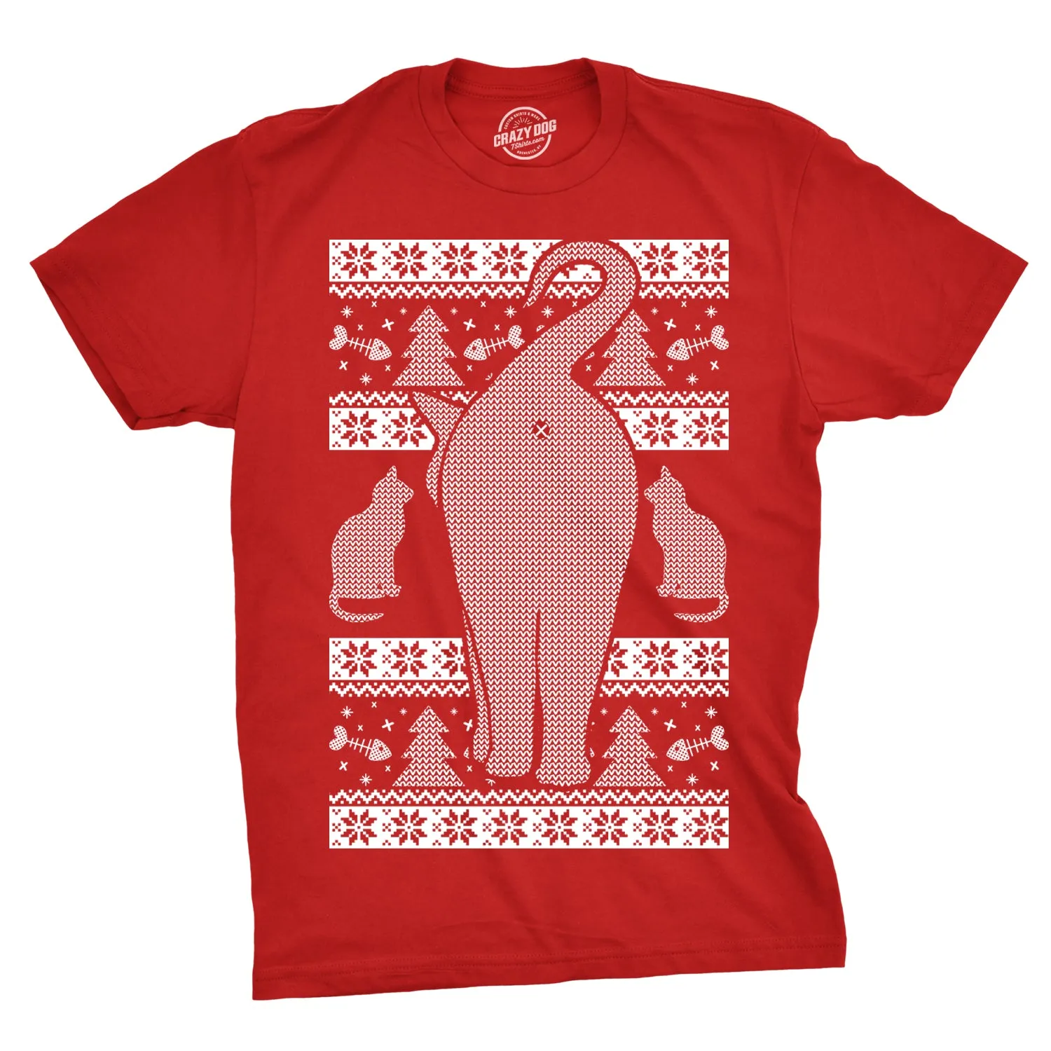 Festive Feline Butt Men's T Shirt sold by Crazy Dog T-Shirts