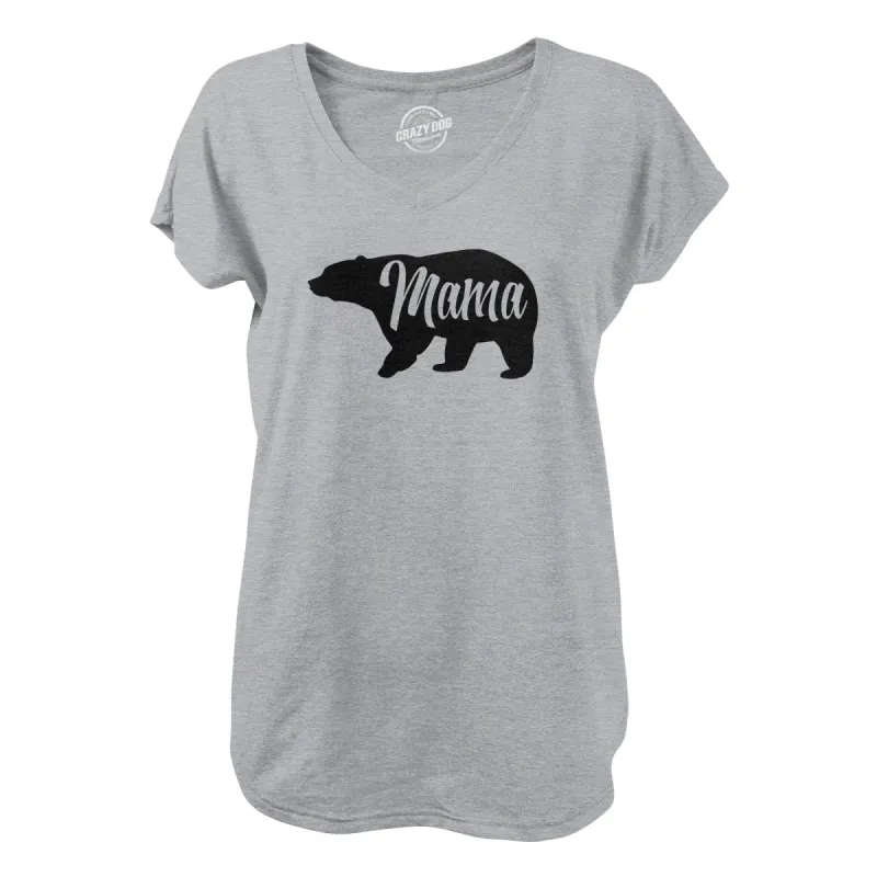 Mama Bear Womens V-Neck sold by Crazy Dog T-Shirts