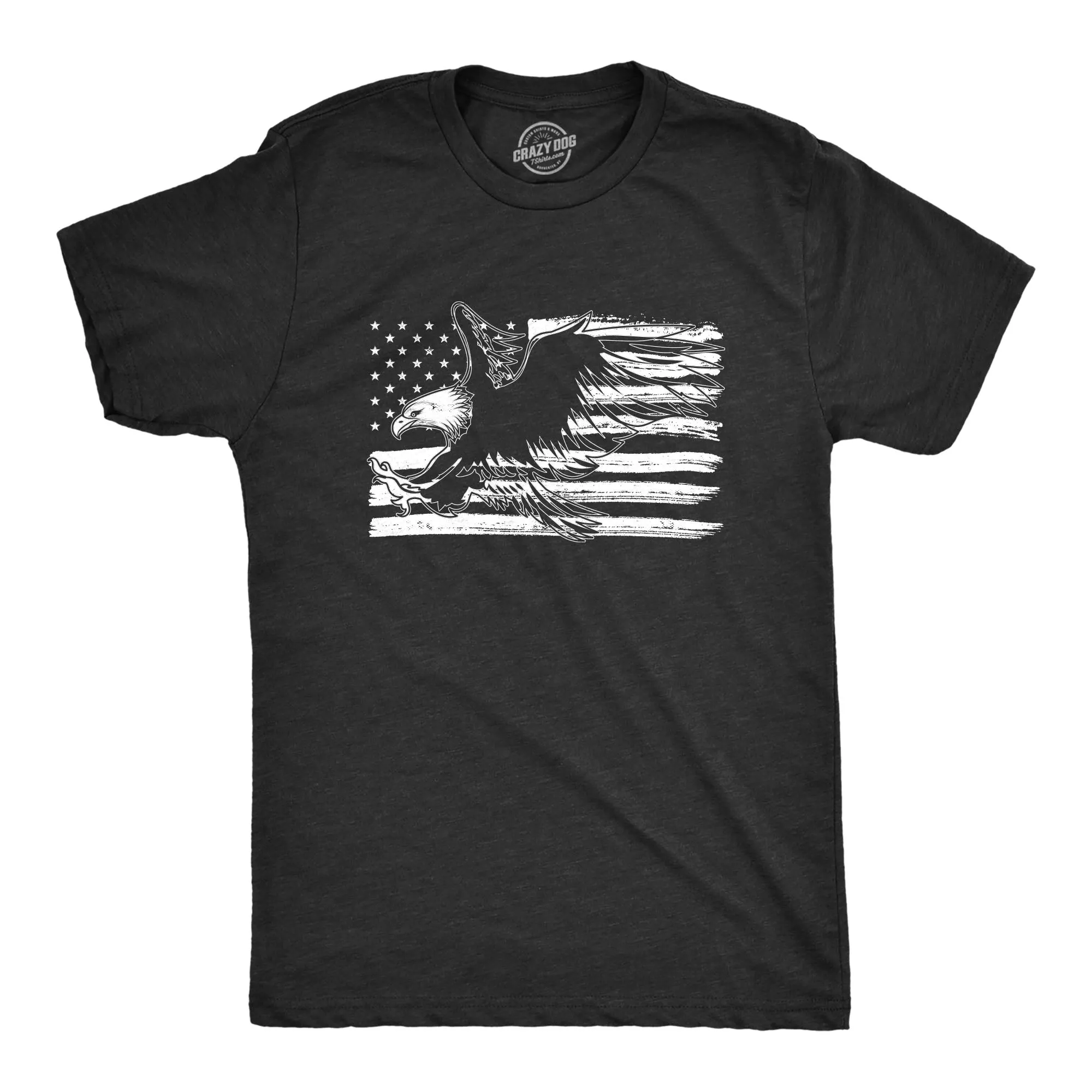 Eagle Over Grunge Flag Men's T Shirt sold by Crazy Dog T-Shirts product image thumbnail 3