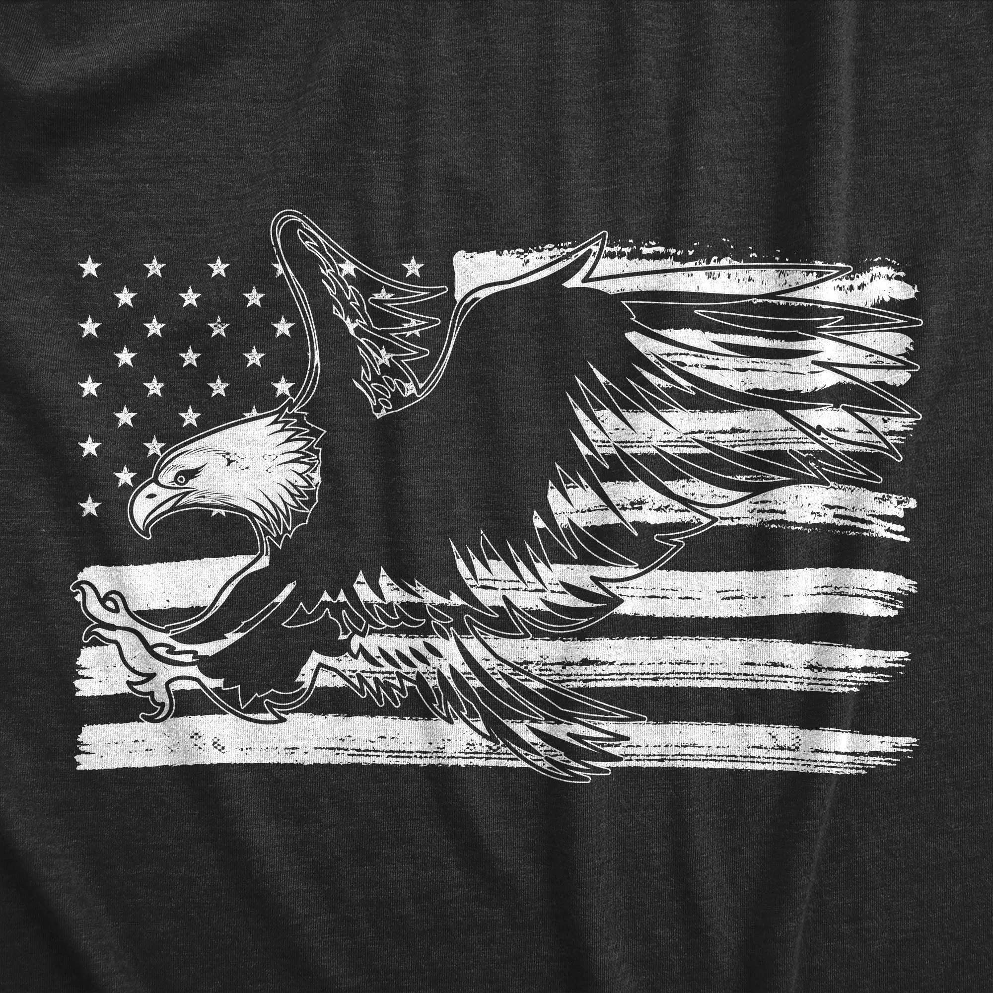 Eagle Over Grunge Flag Men's T Shirt sold by Crazy Dog T-Shirts product image thumbnail 2