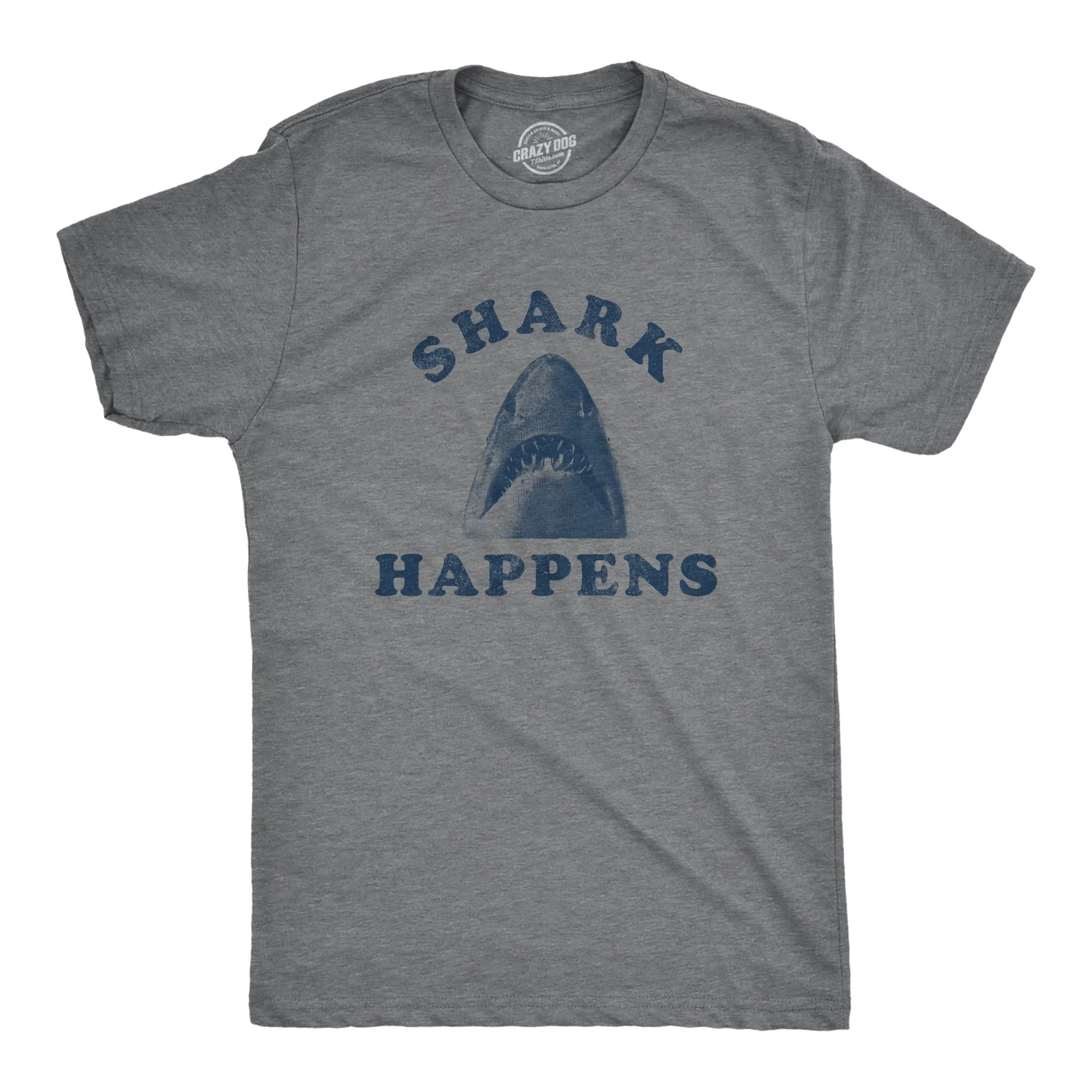 Shark Happens Men's T Shirt sold by Crazy Dog T-Shirts