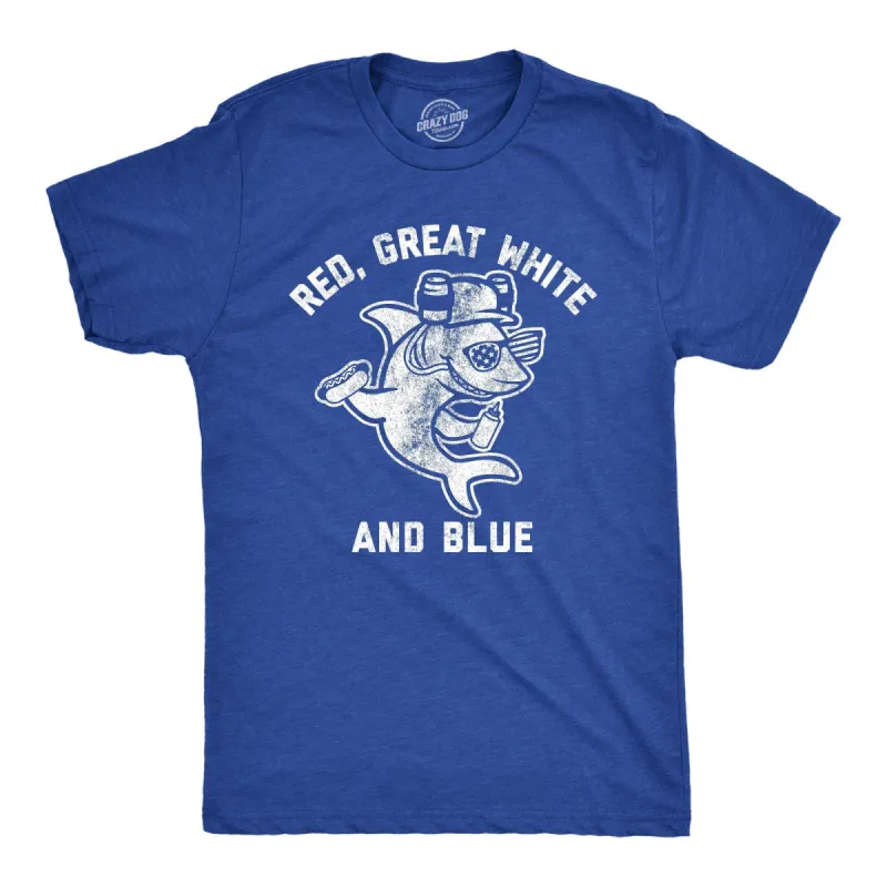Red, Great White, And Blue Men's T Shirt sold by Crazy Dog T-Shirts