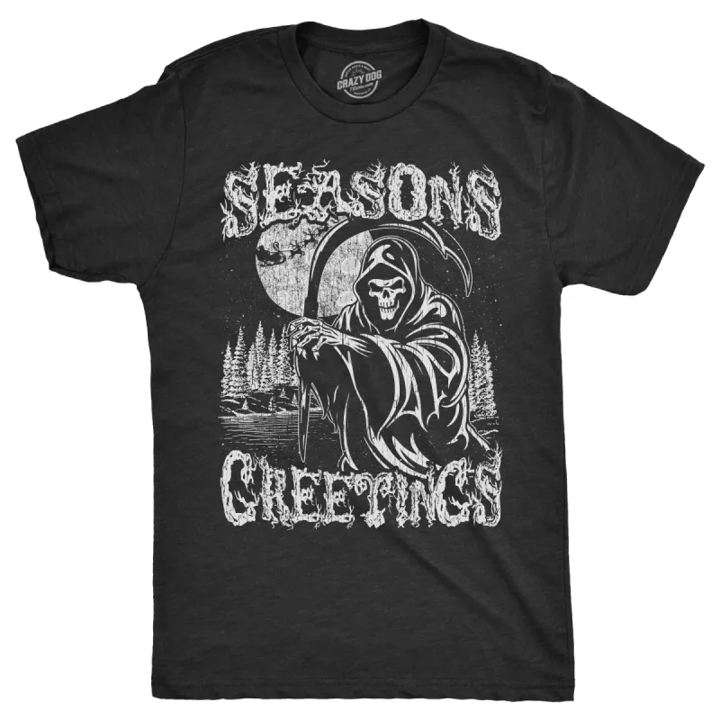 Seasons Greetings Reaper Men's T Shirt sold by Crazy Dog T-Shirts