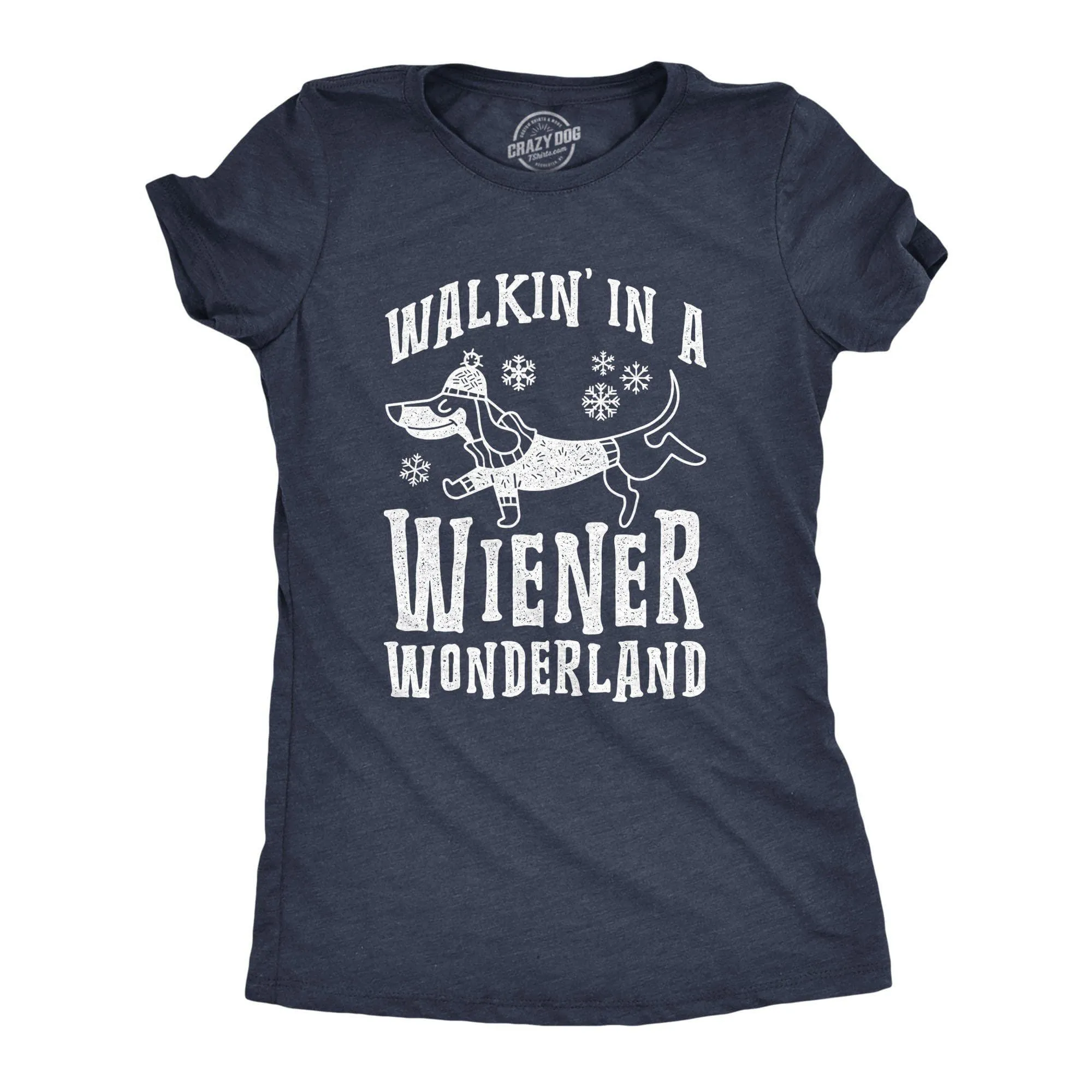 Walkin In A Wiener Wonderland Women's T Shirt sold by Crazy Dog T-Shirts