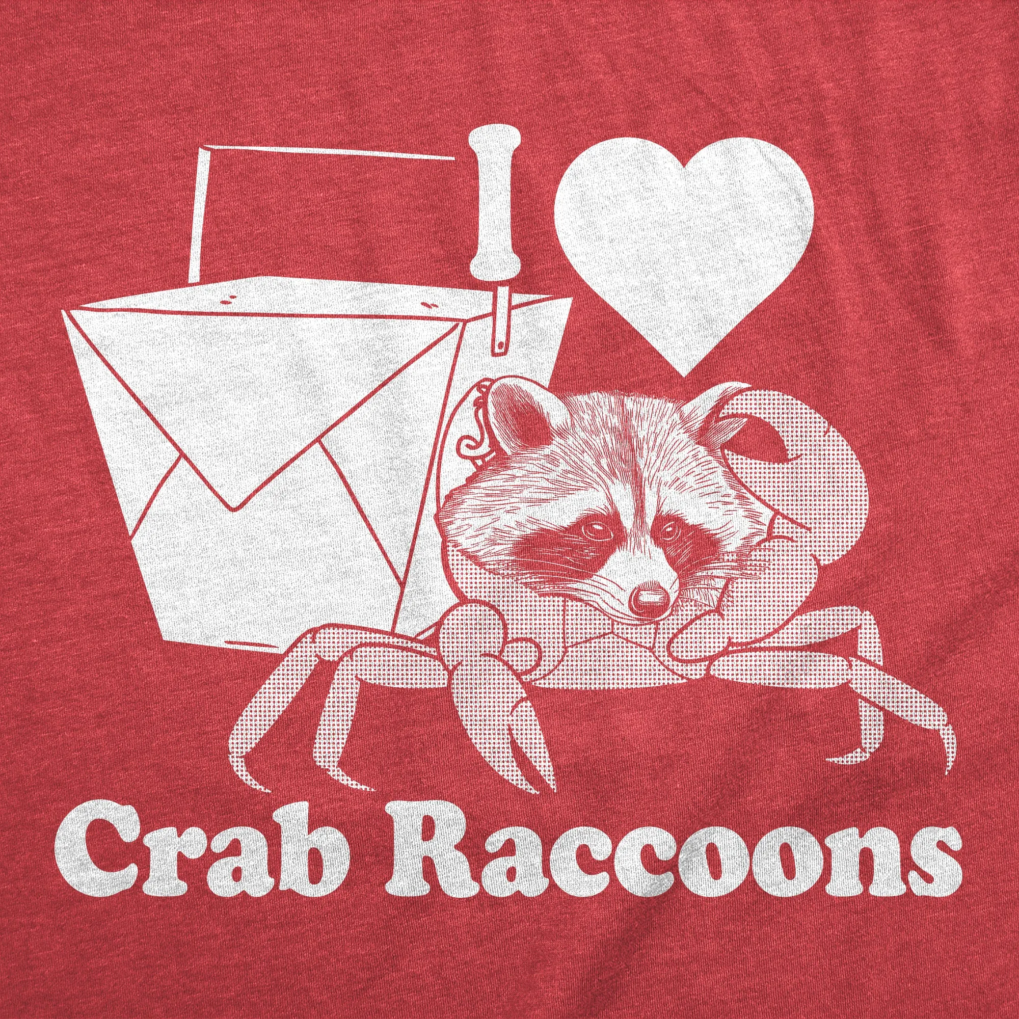 I Heart Crab Raccoons Women's T Shirt sold by Crazy Dog T-Shirts product image thumbnail 2