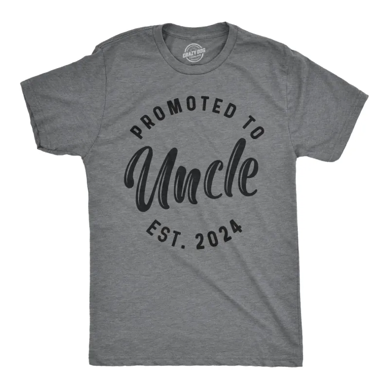 Promoted To Uncle 2024 Men's T Shirt sold by Crazy Dog T-Shirts