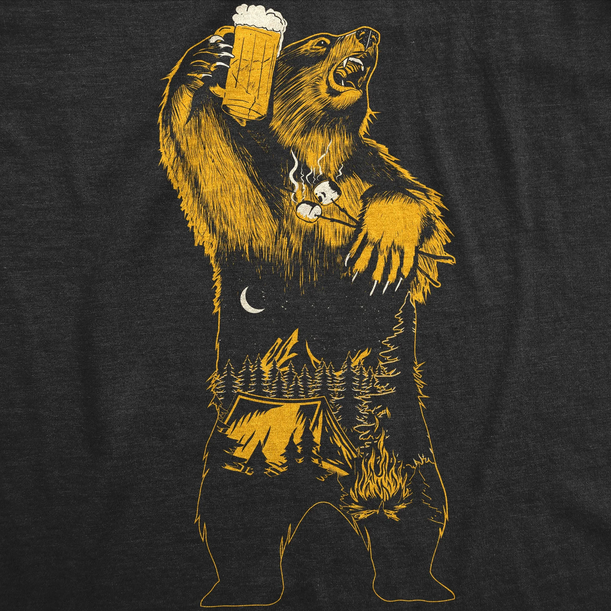 Camping Party Bear Women's T Shirt sold by Crazy Dog T-Shirts product image thumbnail 2