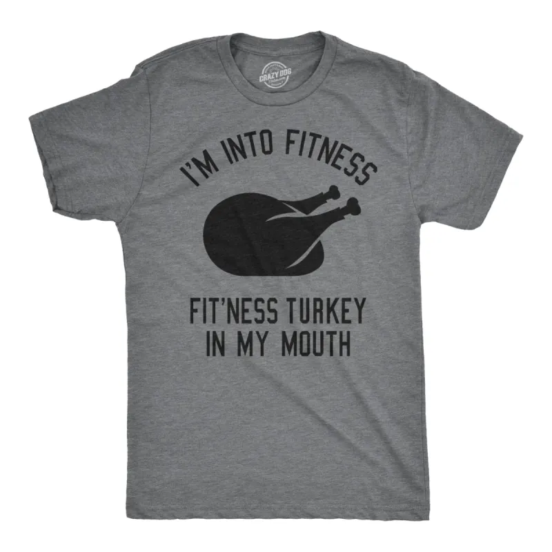 Fitness Turkey In My Mouth Men's T Shirt sold by Crazy Dog T-Shirts
