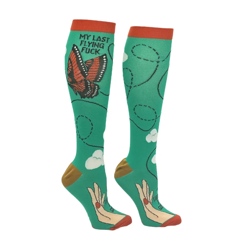 My Last Flying Fuck Compression Socks sold by Crazy Dog T-Shirts