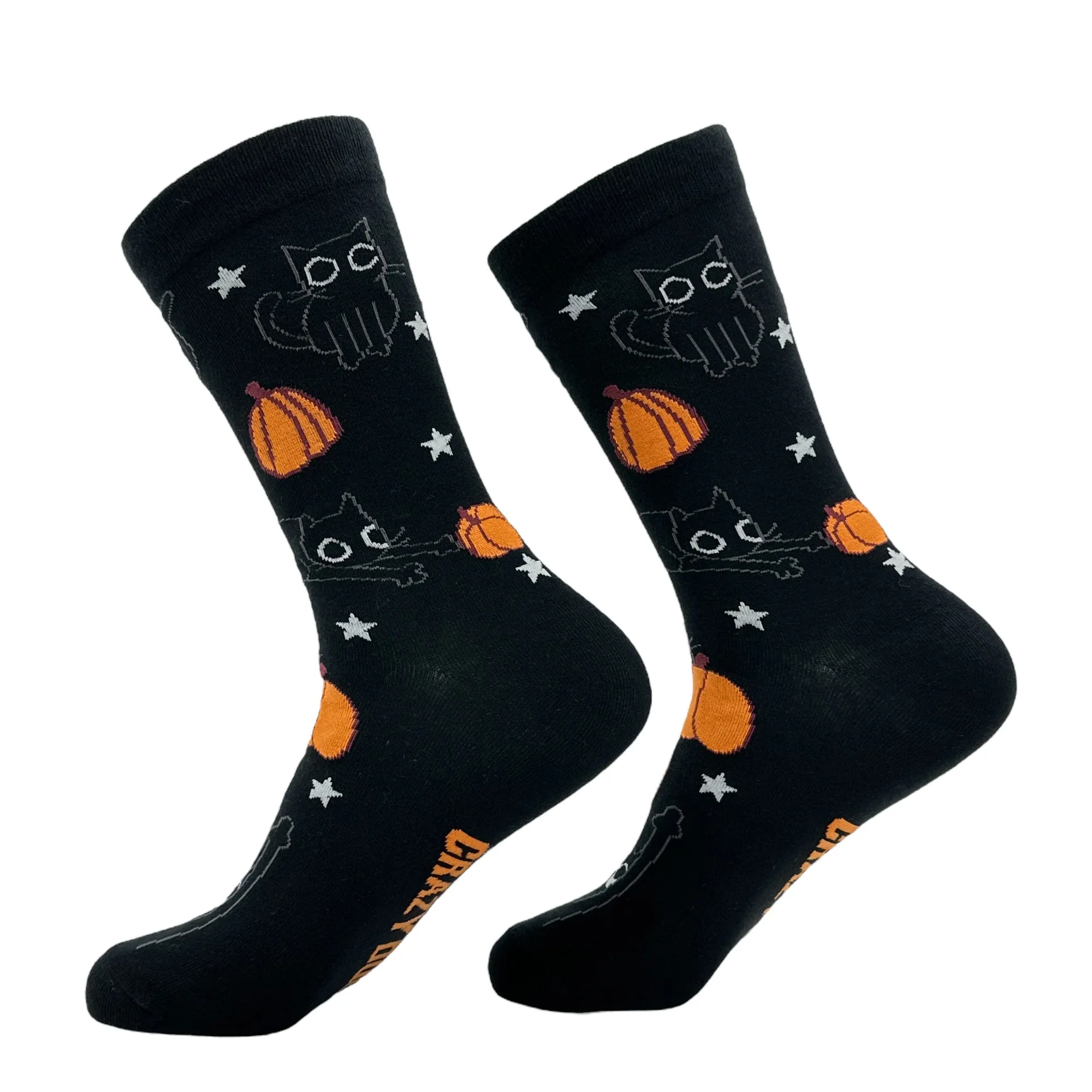 Women's Black Cat Pumpkin Socks sold by Crazy Dog T-Shirts product image thumbnail 2