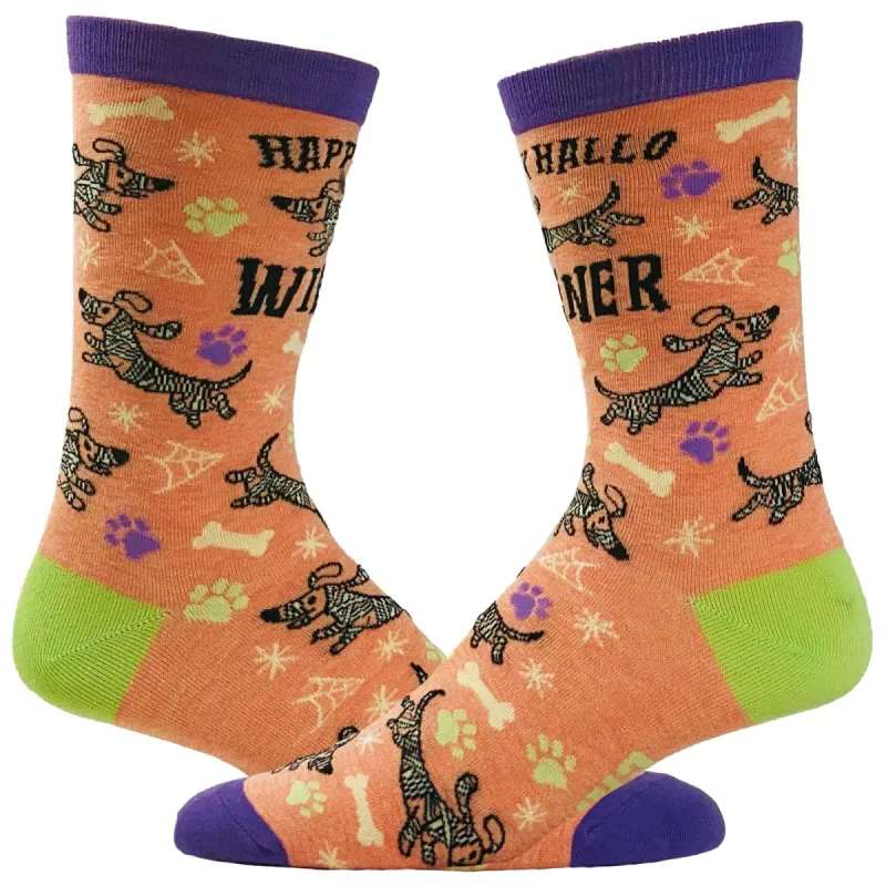 Women's Happy Hallowiener Socks sold by Crazy Dog T-Shirts