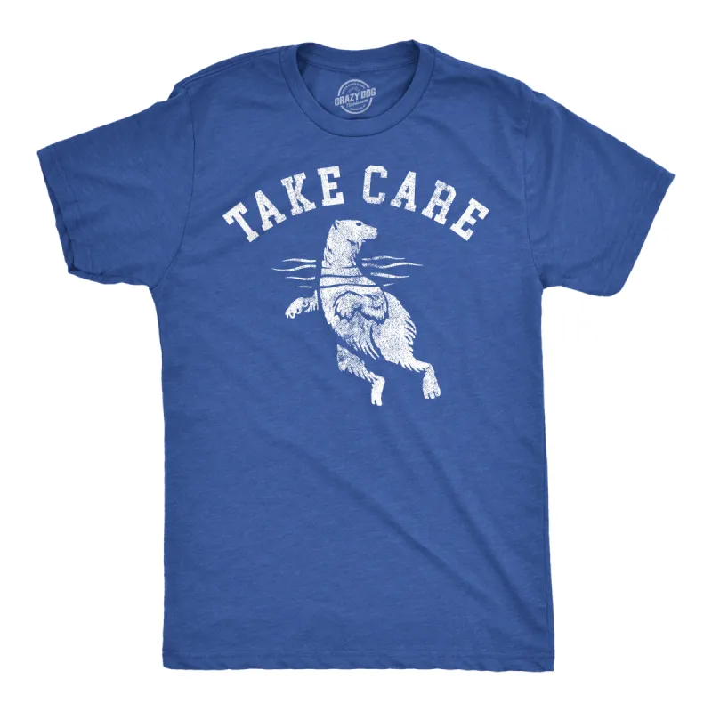 Take Care Polar Bear Men's T Shirt sold by Crazy Dog T-Shirts