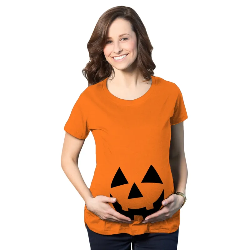Happy Jack-O-Lantern Maternity T Shirt sold by Crazy Dog T-Shirts