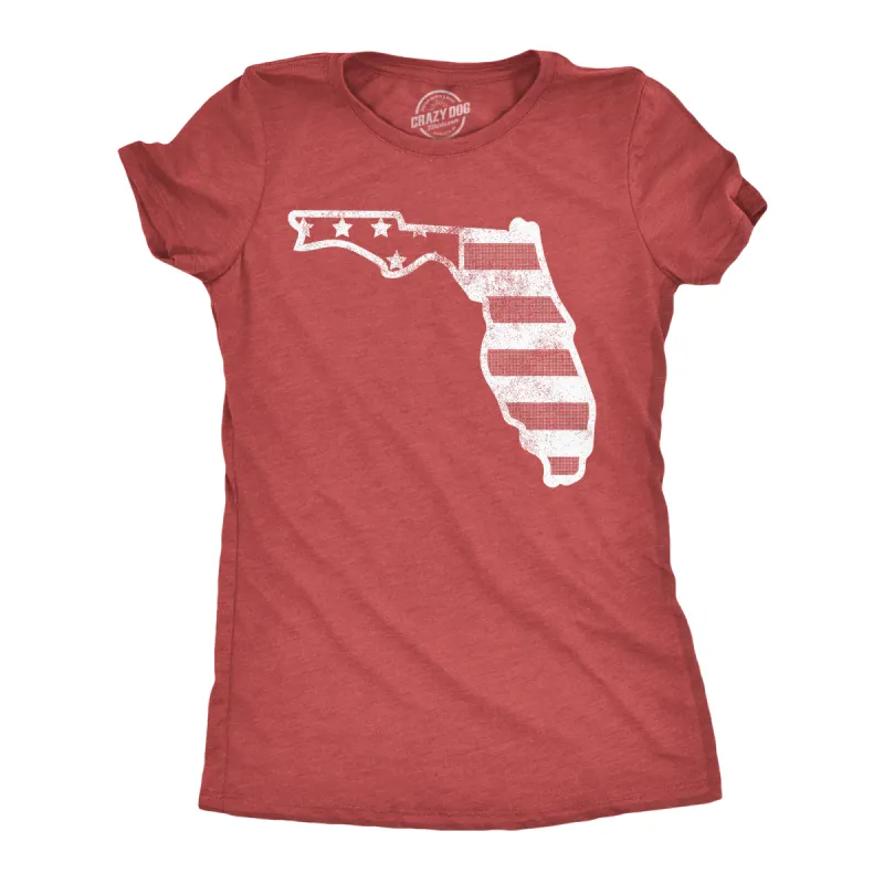 American Flag Florida Women's T Shirt sold by Crazy Dog T-Shirts