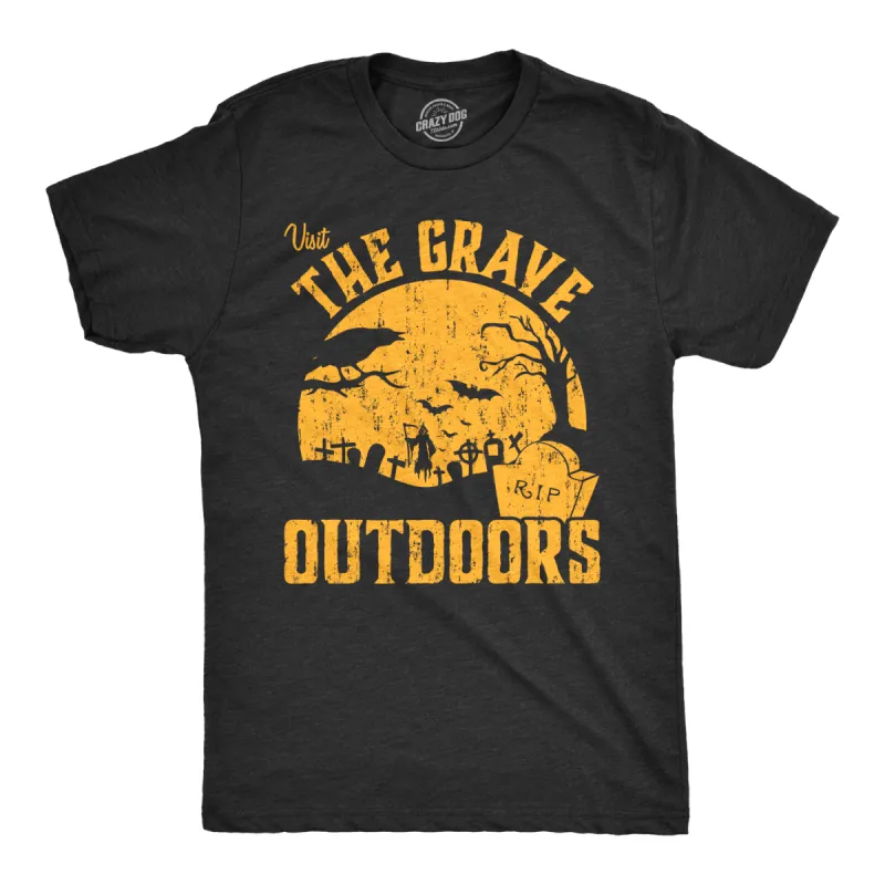 Visit The Grave Outdoors Men's T Shirt sold by Crazy Dog T-Shirts