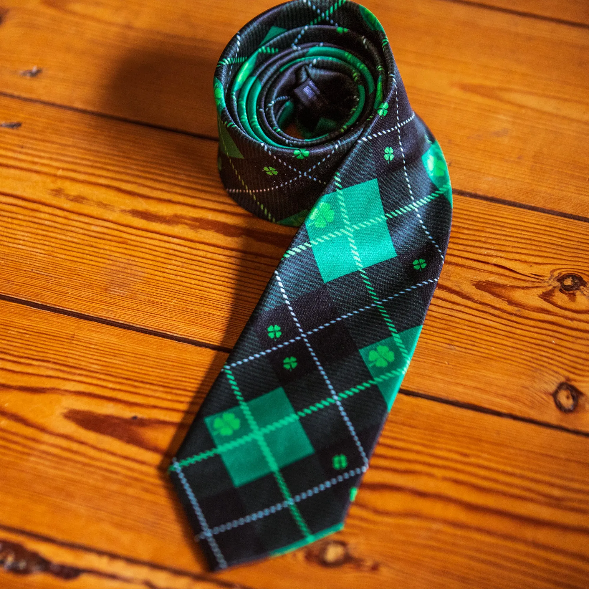St. Patrick's Day Plaid Neck Tie Tie sold by Crazy Dog T-Shirts product image thumbnail 2
