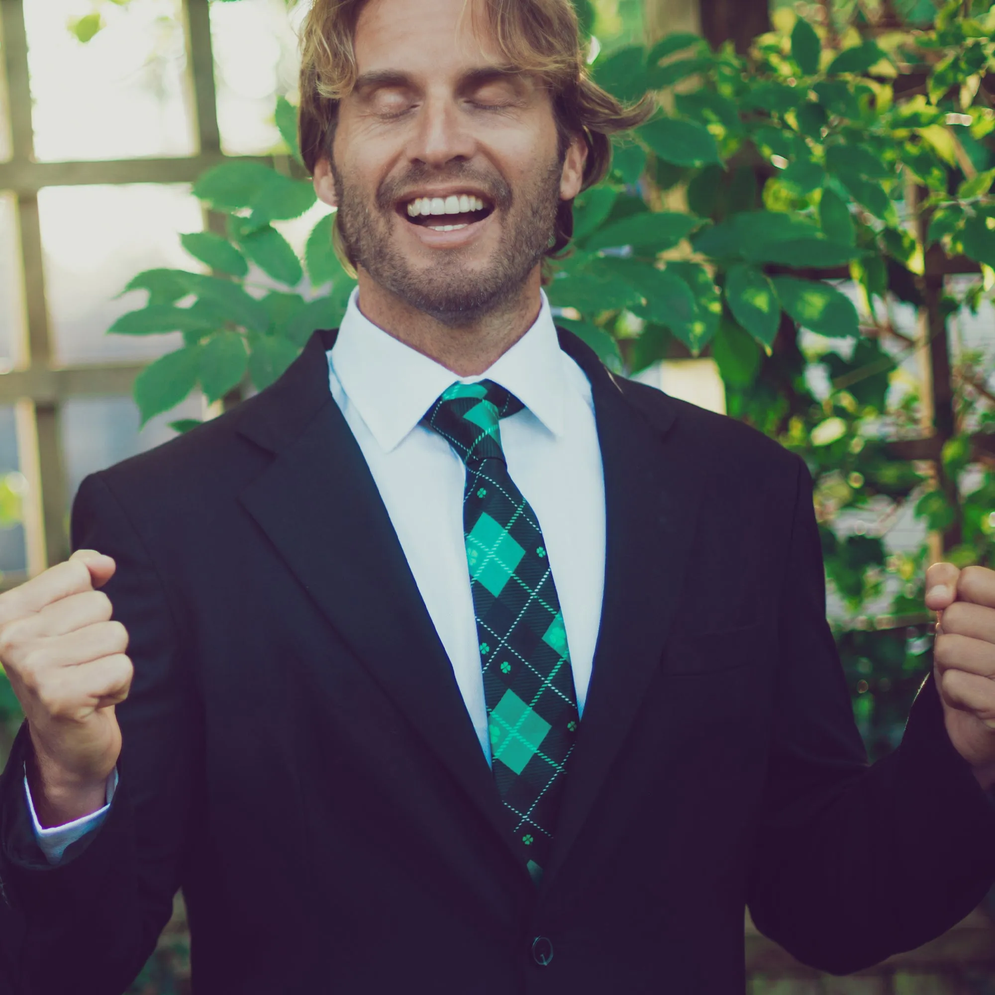 St. Patrick's Day Plaid Neck Tie Tie sold by Crazy Dog T-Shirts product image thumbnail 4