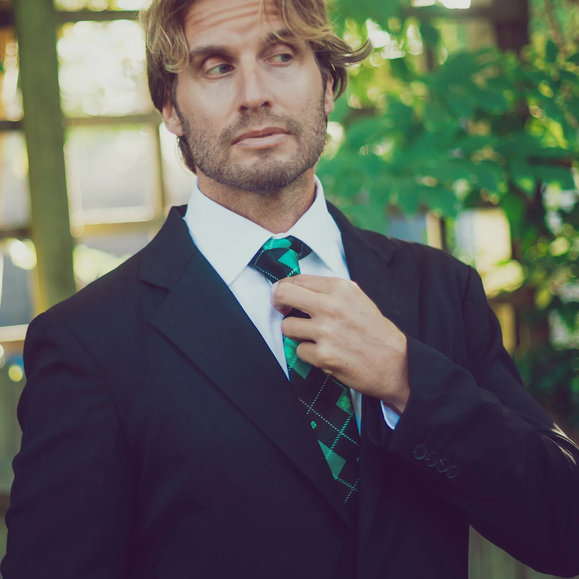 St. Patrick's Day Plaid Neck Tie Tie sold by Crazy Dog T-Shirts product image thumbnail 5