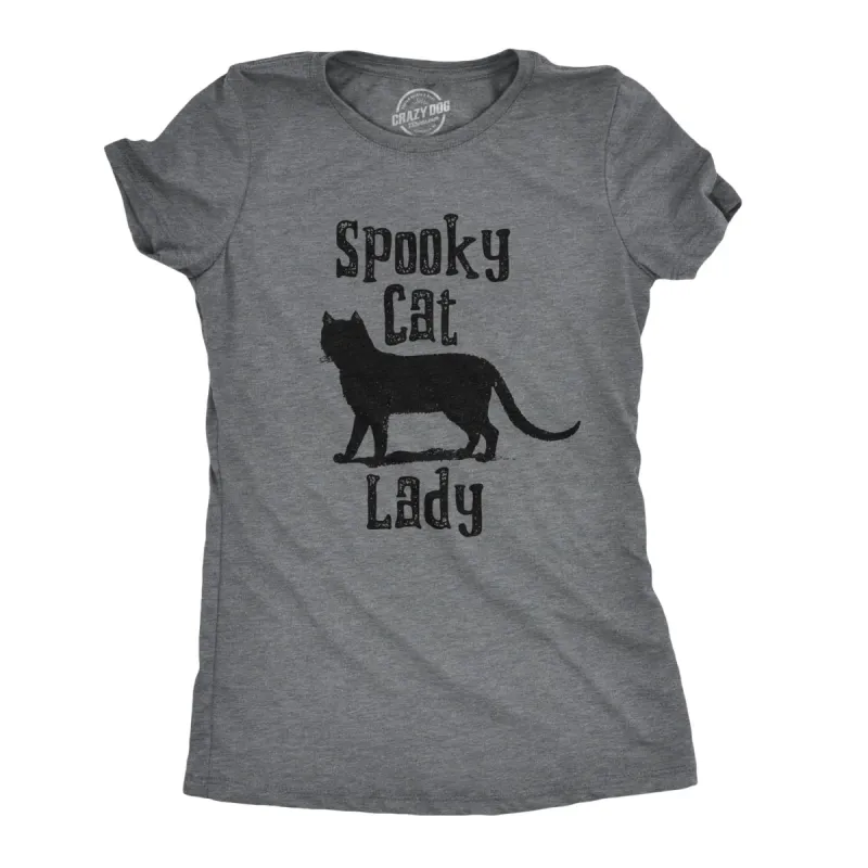 Spooky Cat Lady Women's T Shirt sold by Crazy Dog T-Shirts