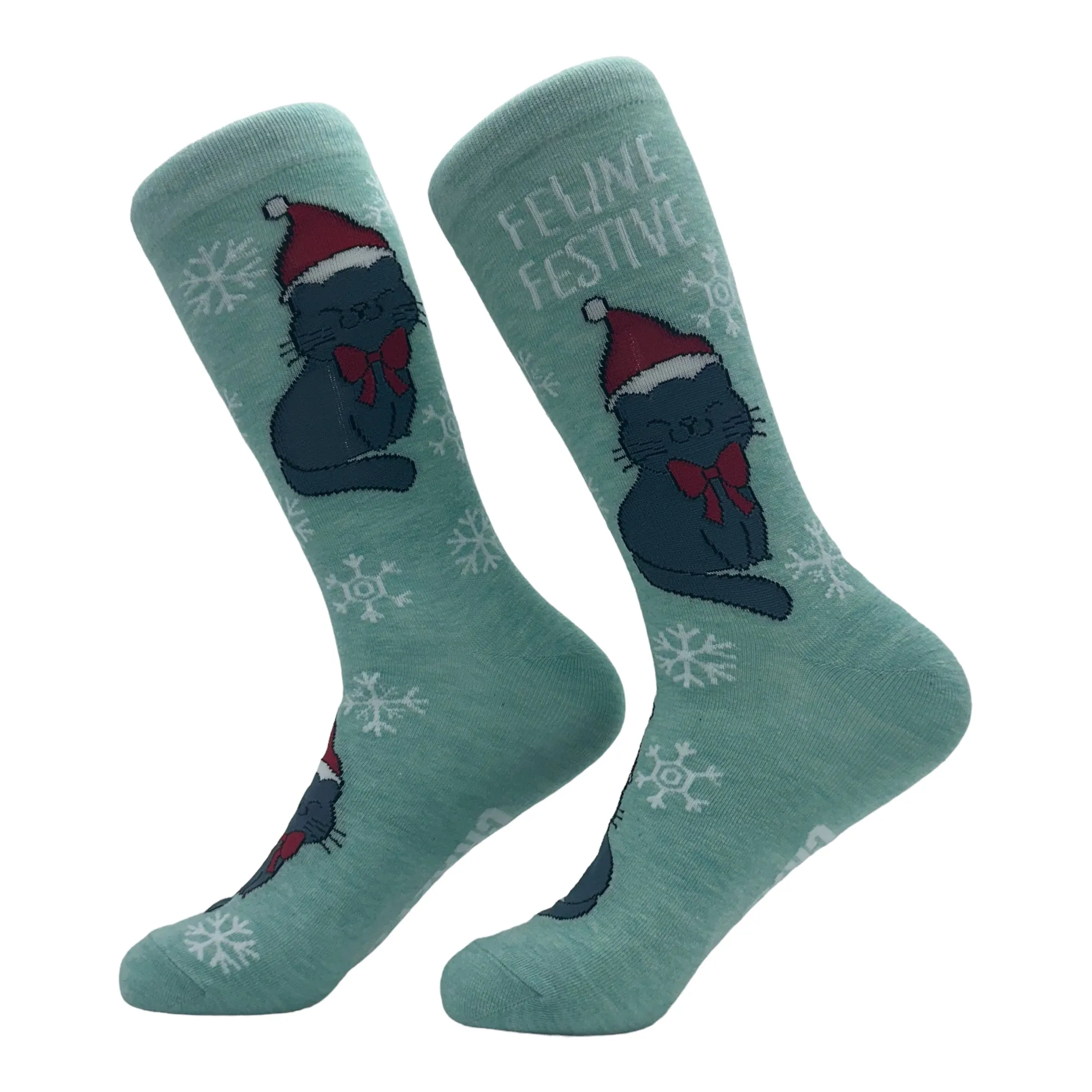 Women's Feline Festive Socks sold by Crazy Dog T-Shirts product image thumbnail 2