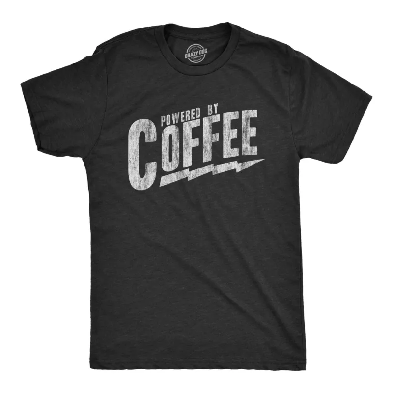 Powered By Coffee Men's T Shirt sold by Crazy Dog T-Shirts